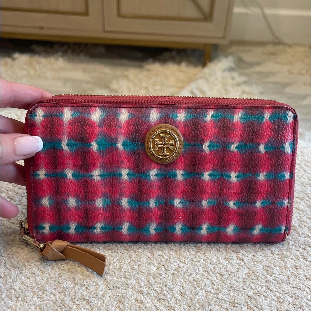 Tory Burch Colorful Checkered Wallet